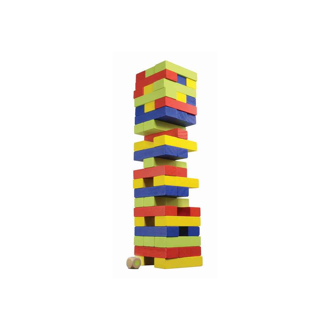 Ambassador Classic Wood Tumblin' Tower Game | 48 Colored Blocks Strategy Toy