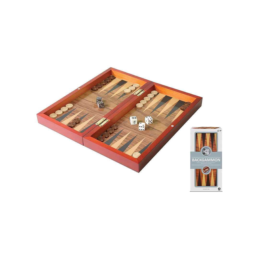 Ambassador Folding Wood Backgammon Set | Educational Travel Game for Kids