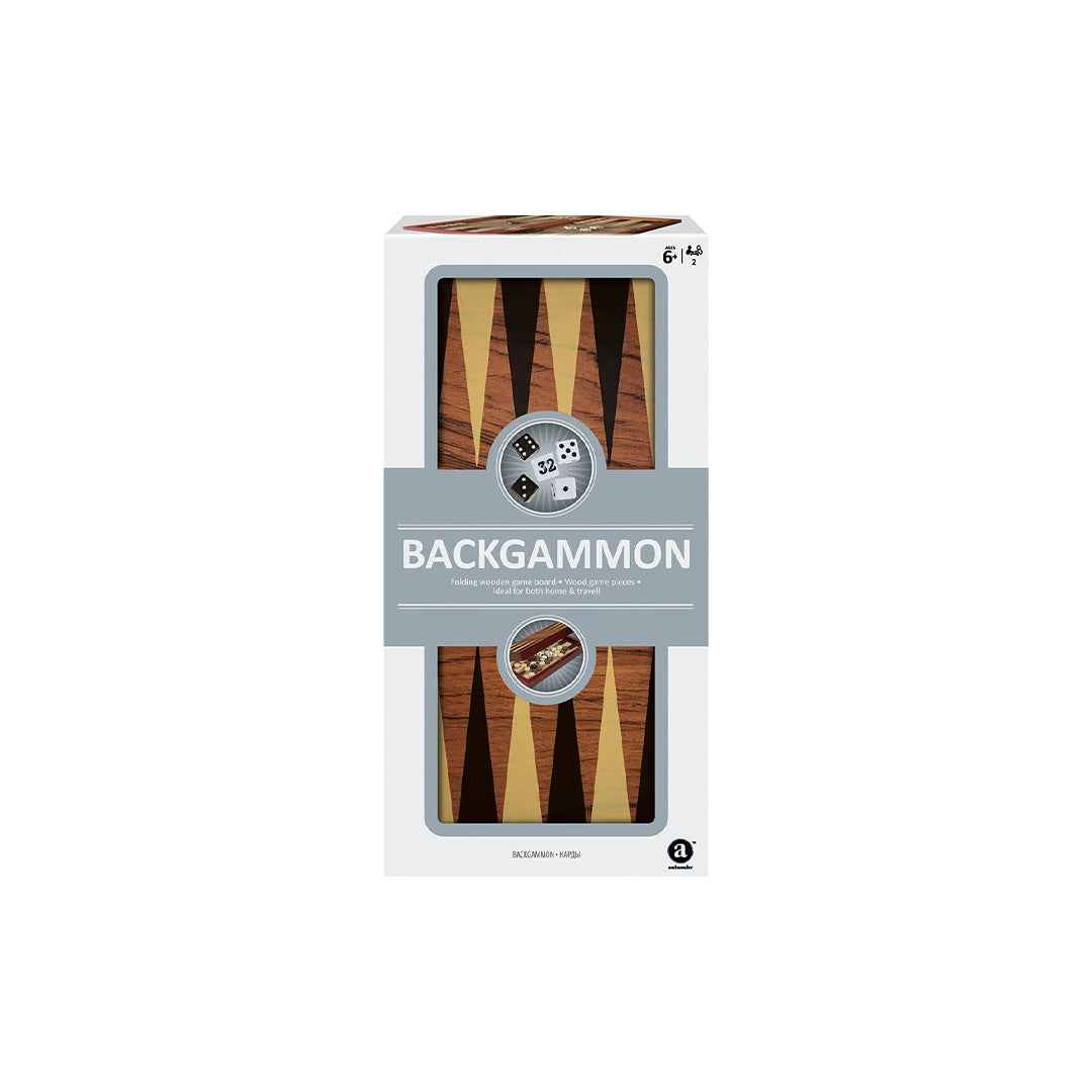 Ambassador Folding Wood Backgammon Set | Educational Travel Game for Kids
