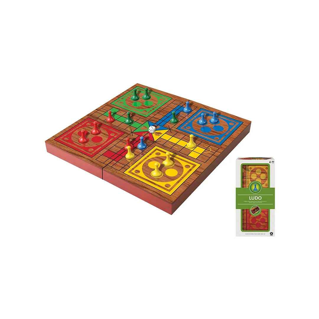 Ambassador Folding Wooden Ludo Set Travel Game - Toyspry