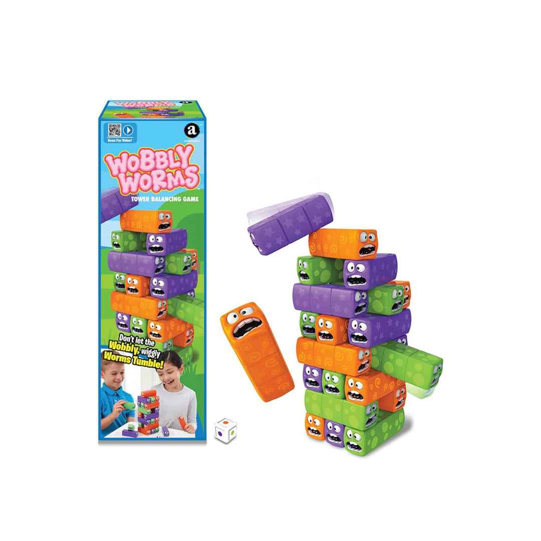 Ambassador Wobbly Worms 24-Piece Tower Balancing Game - Toyspry