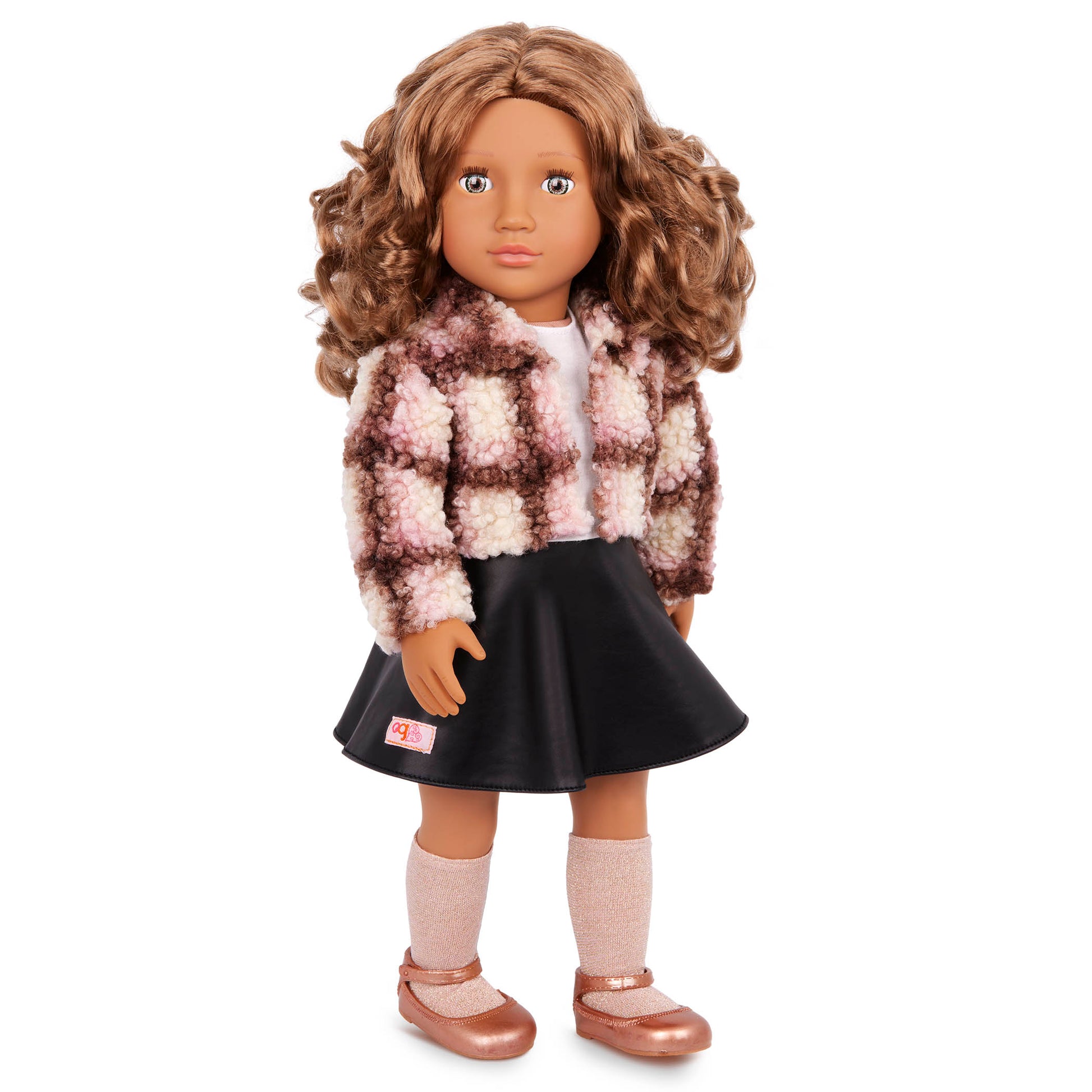 Our Generation Ana Fashion Doll - 18-inch Doll with Plaid Shacket and Skirt
