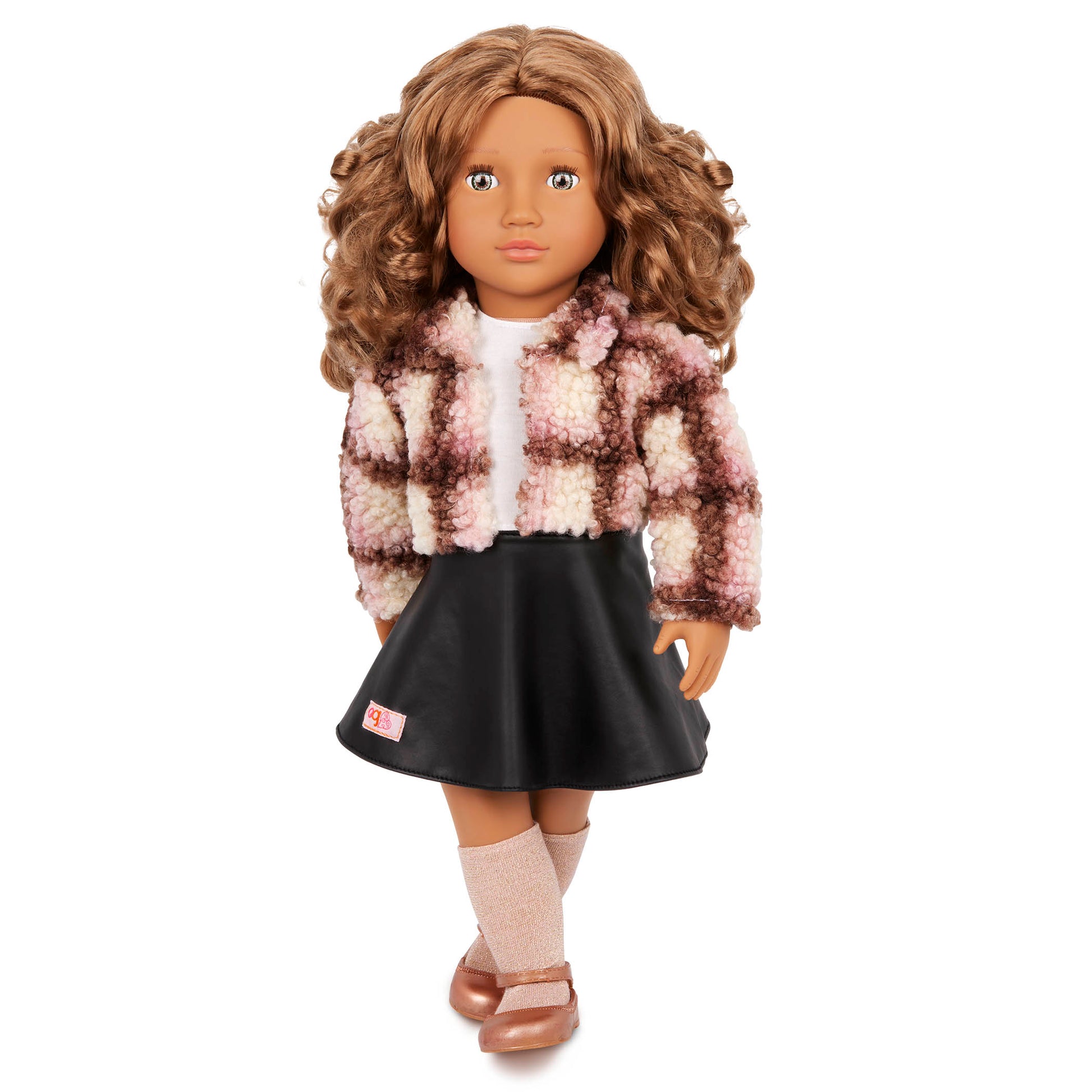 Our Generation Ana Fashion Doll - 18-inch Doll with Plaid Shacket and Skirt