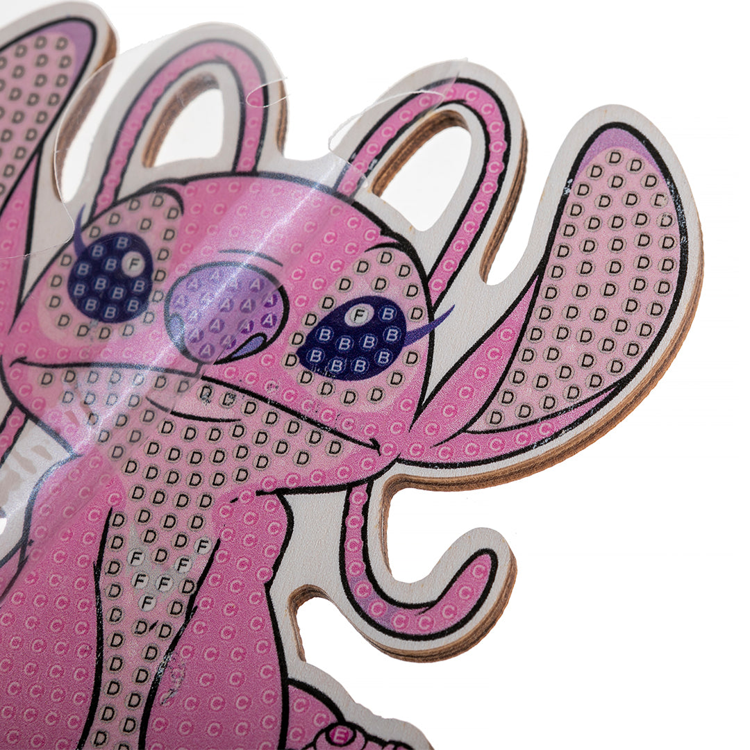 Close-up of the finished Angel Crystal Art Buddy