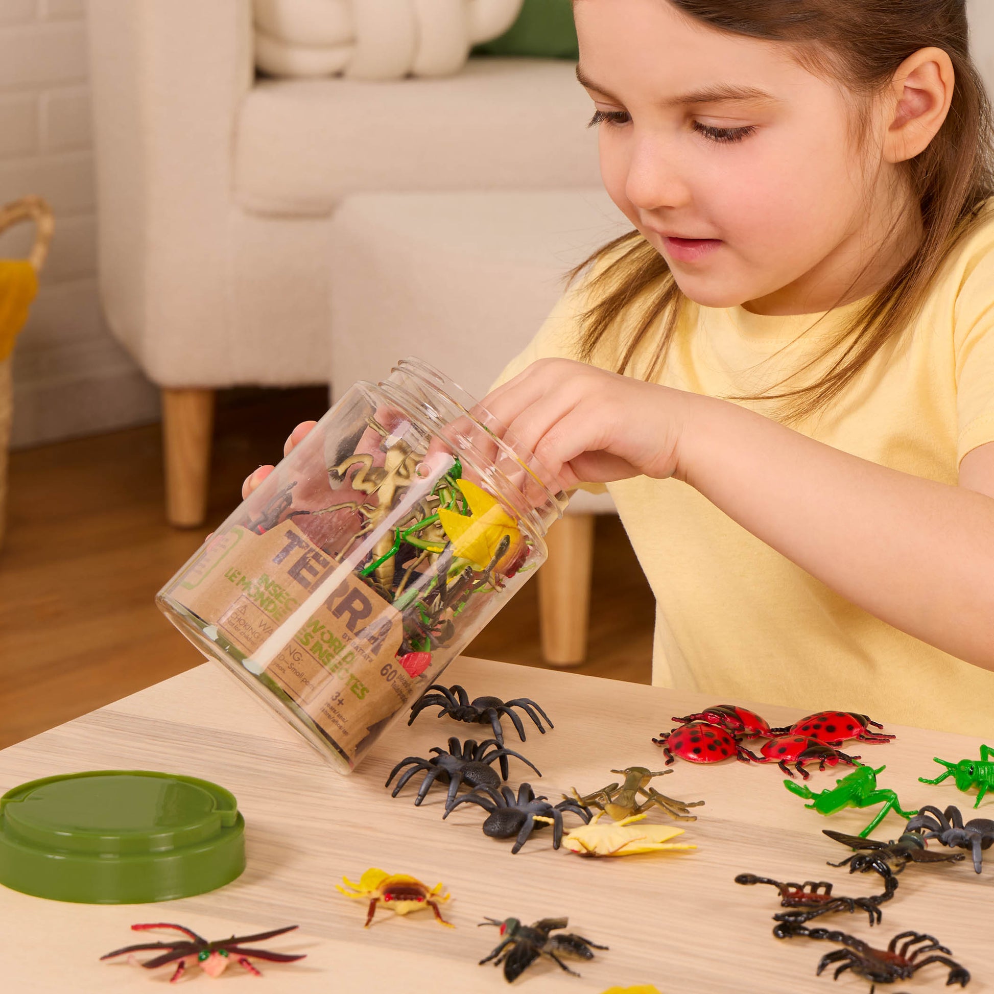 Terra Miniature Insects in a Tube - 60 Piece Bug Toy Set for Kids