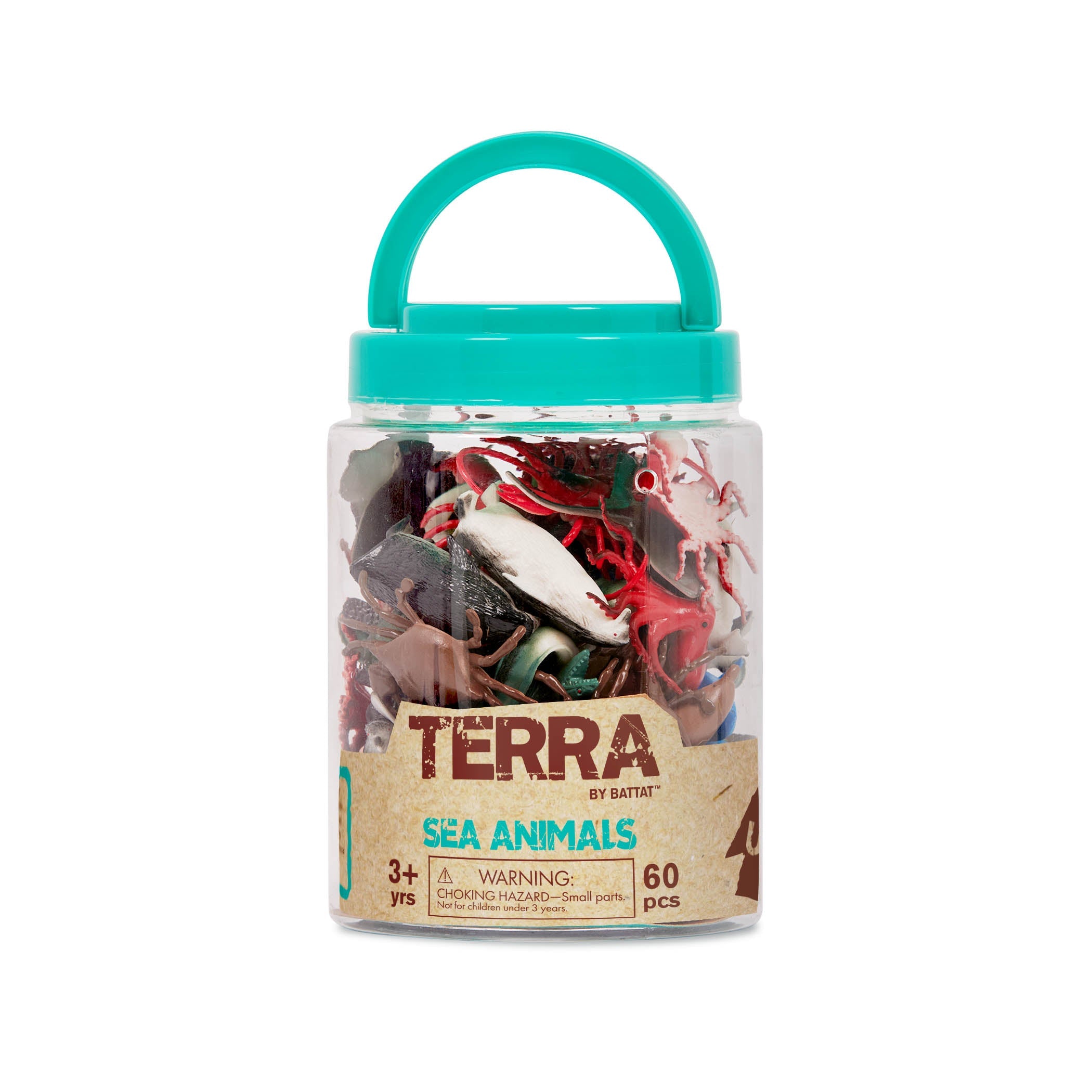 Terra Ocean Animals - 60-Piece Miniature Figurine Playset - Toyspry
