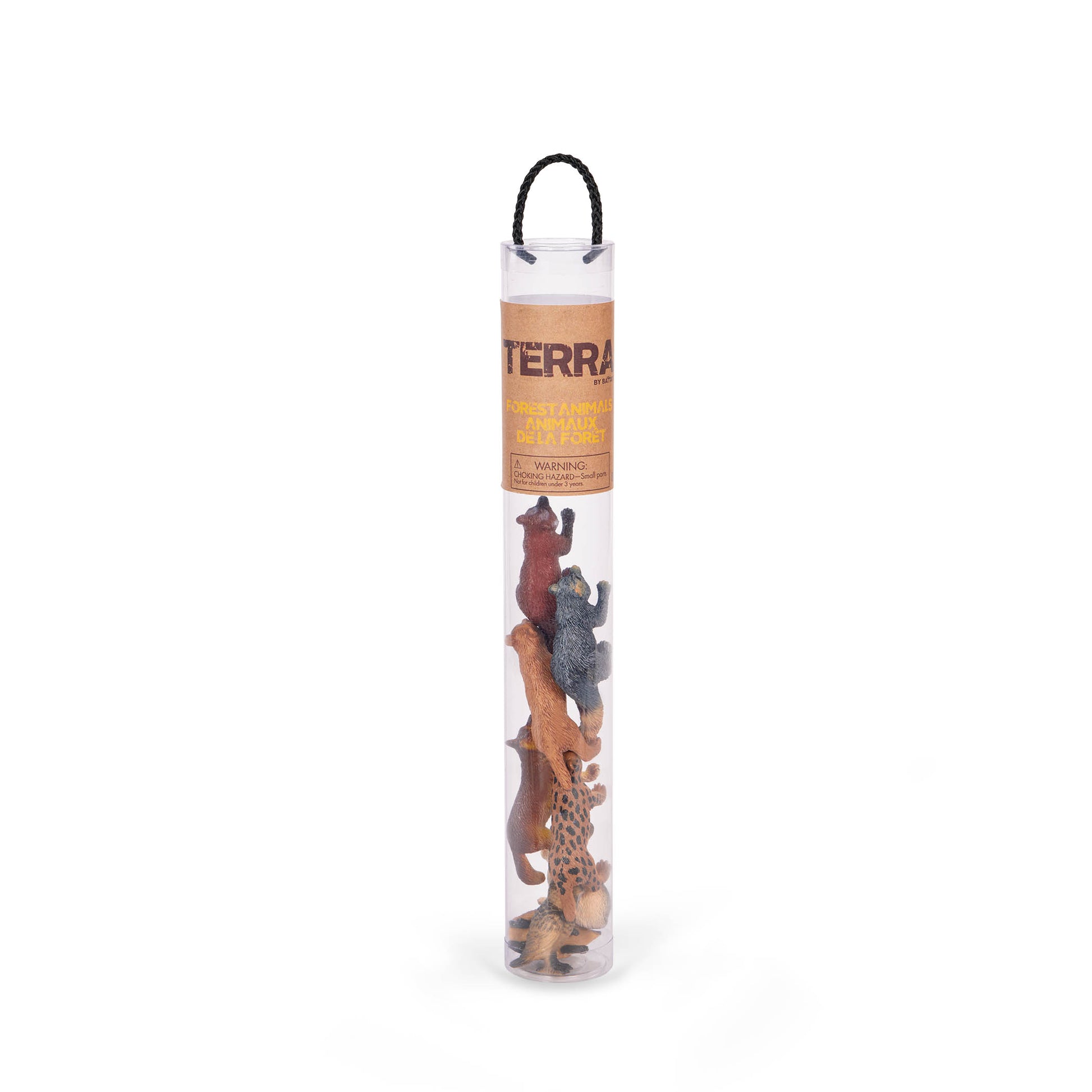Terra Forest Animals in a Tube - 8 Piece Miniature Animal Toy Set for Kids
