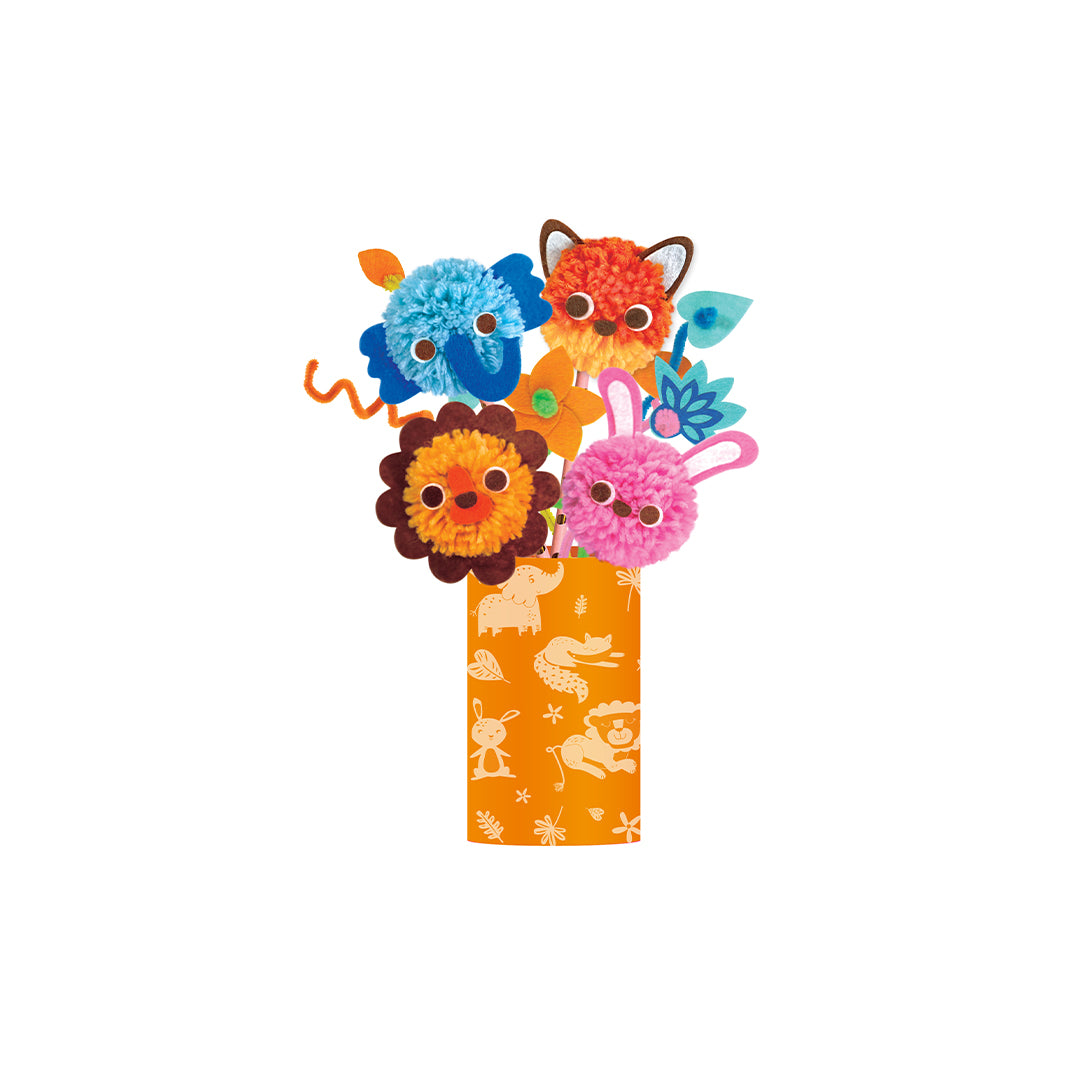 Avenir Animal-Themed Pom Pom Bouquet Craft Kit