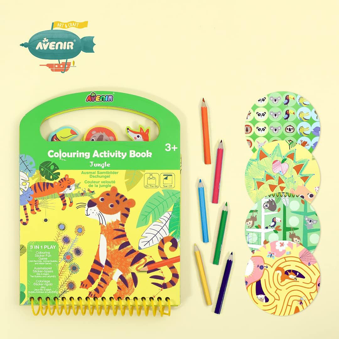 Avenir Jungle Coloring Activity Book - Toyspry