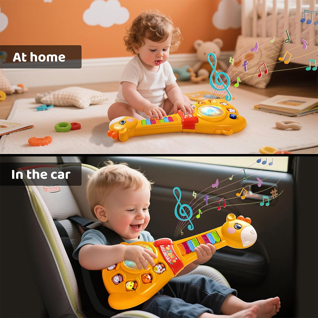 Baby Musical Guitar & Piano Educational Toy for 1 & 2 Year Olds - Toyspry