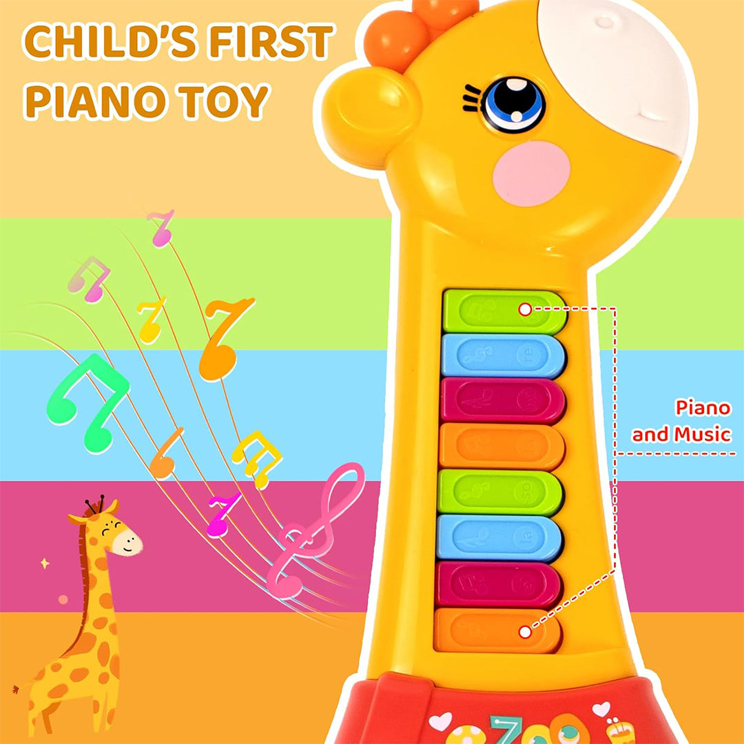 Close-up of the animal buttons and light features on the toy

