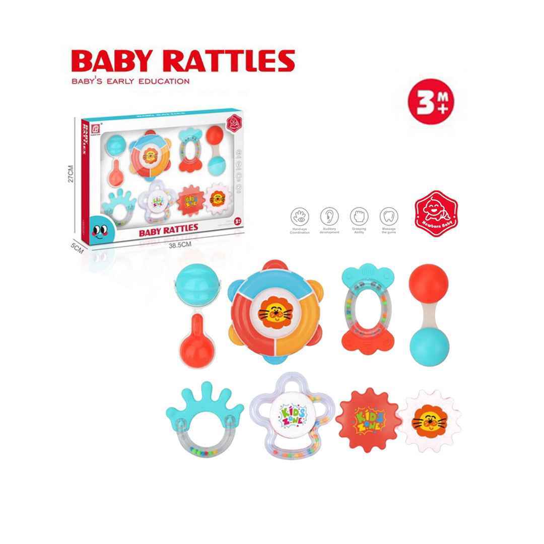 7-Piece Baby Rattles & Teether Sensory Toy Kit - Toyspry