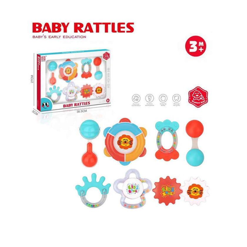 7-Piece Baby Rattles & Teether Sensory Toy Kit