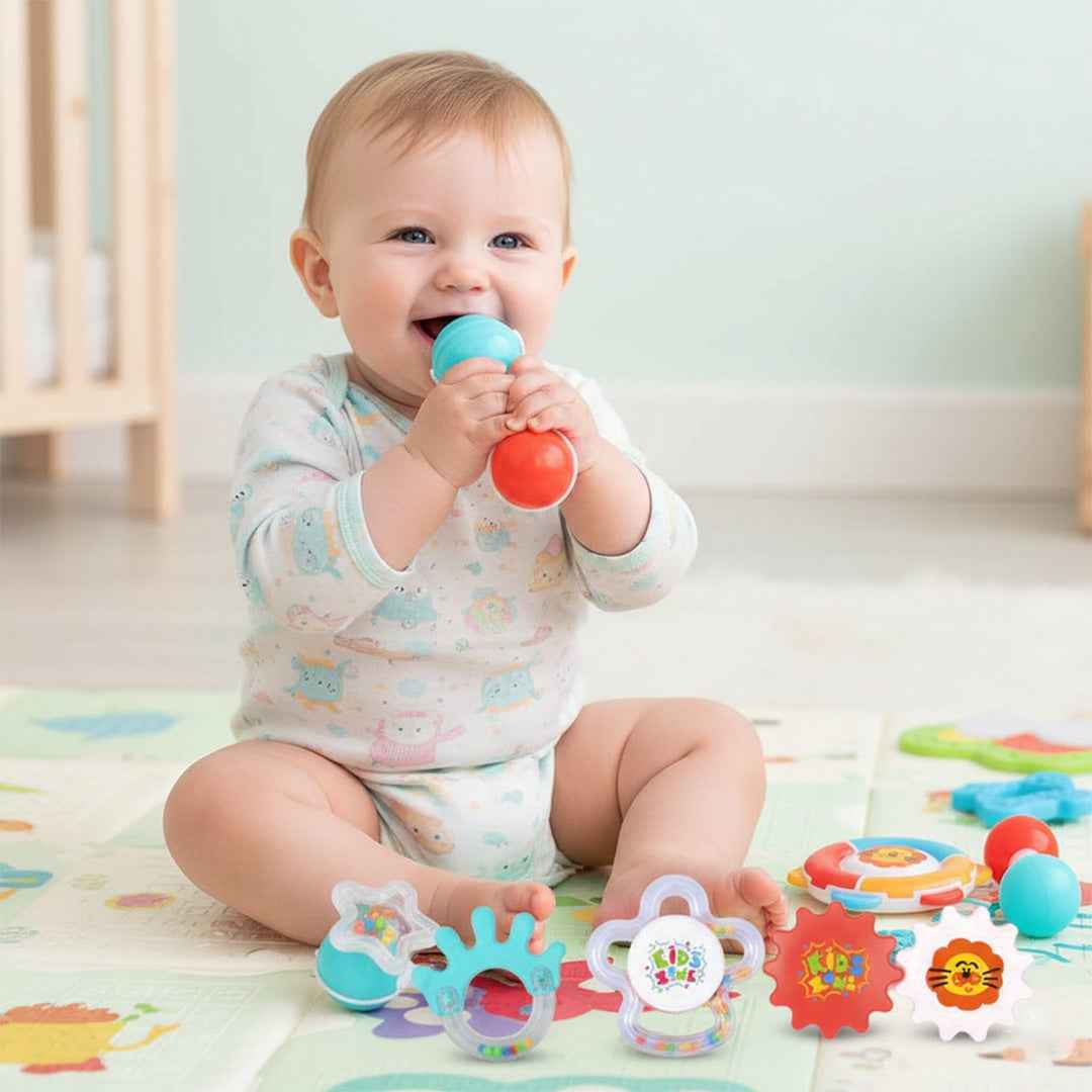 7-Piece Baby Rattles & Teether Sensory Toy Kit