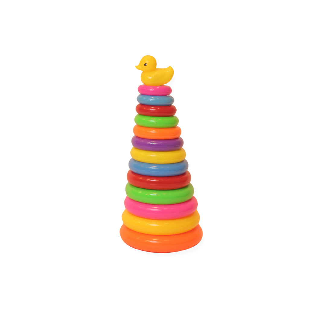 "Baby Toys Rainbow Duck Tower with Rings for Toddlers"