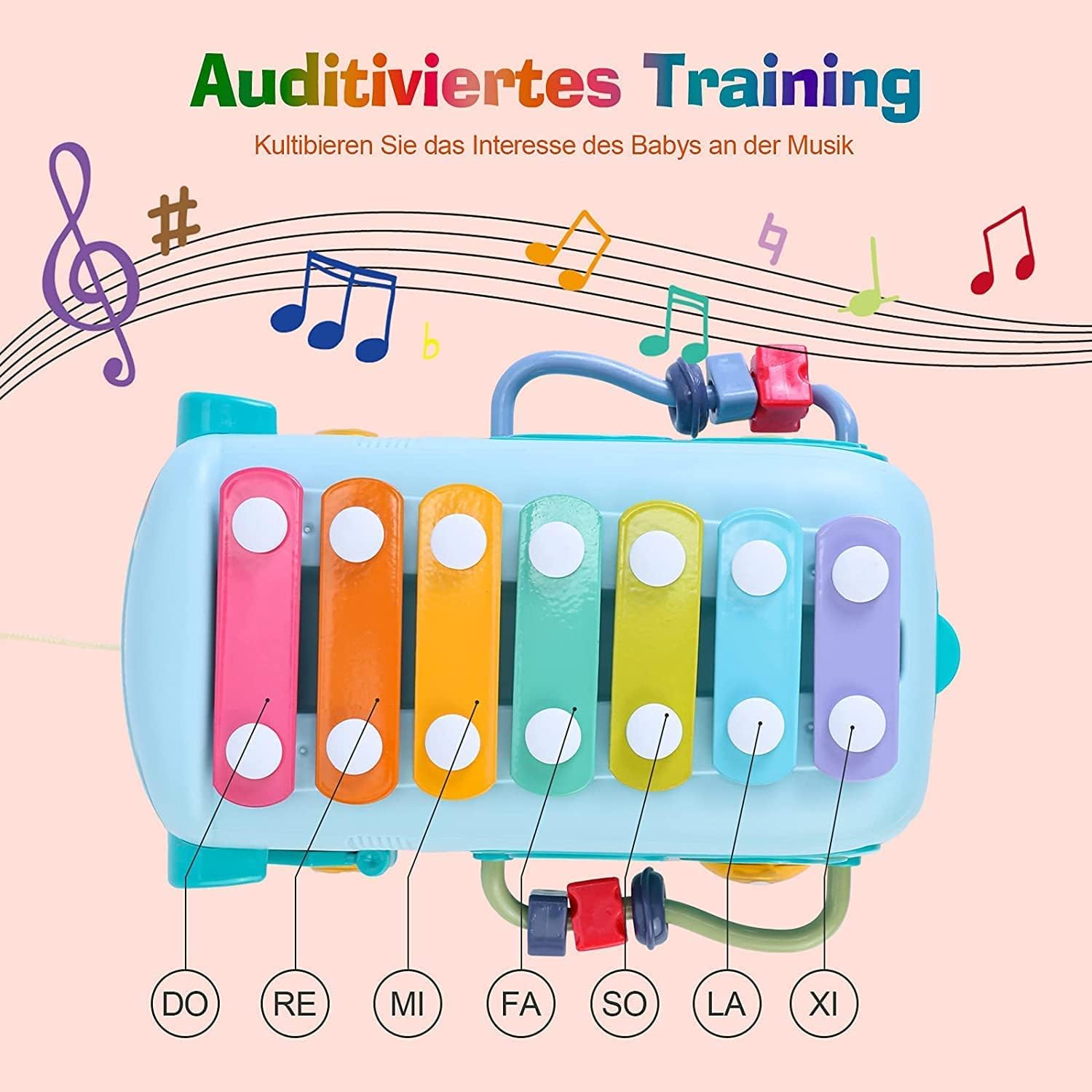 3-in-1 Musical School Bus Toy & Baby Xylophone - Toyspry