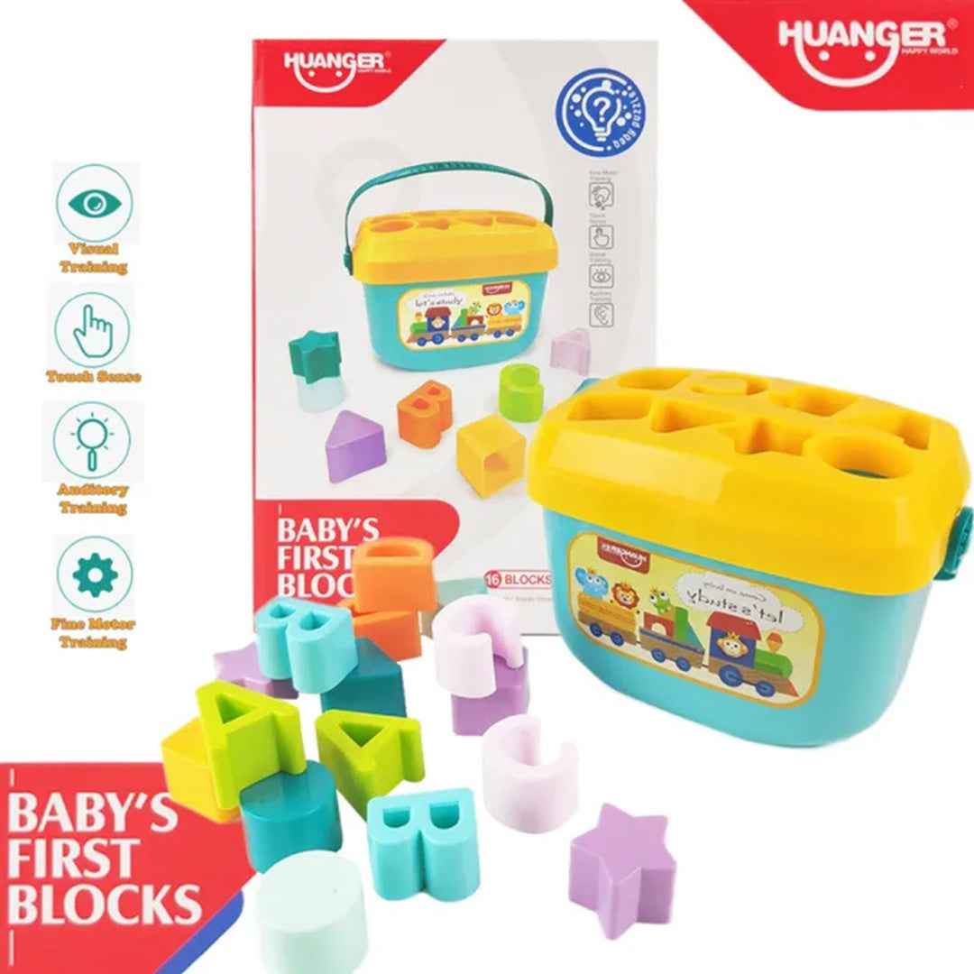 Shape Sorting Blocks - First Building Blocks Baby Toy - Toyspry
