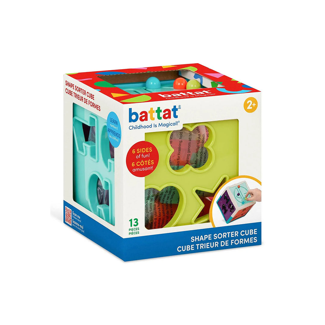 Battat Shape Sorter Cube - Educational Toy for Toddlers with 12 Shapes