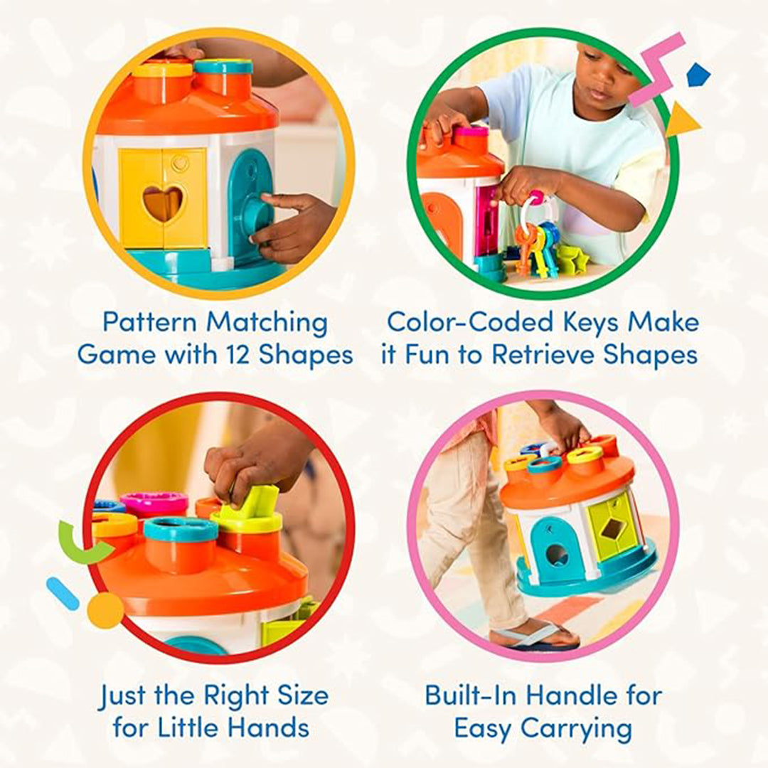 Battat Shape Sorter House - Color and Shape Sorting Toy for Toddlers