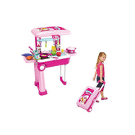 Baybee 2-in-1 Kids Kitchen Playset with Suitcase - Portable Pretend Play Kitchen Toy with Lights & Sound