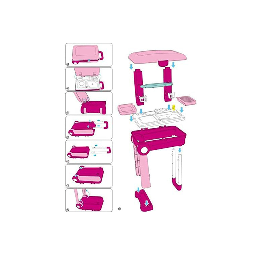 Close-up of the kitchen accessories in the Baybee Kids Kitchen Playset