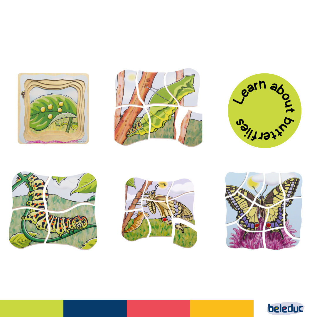 Beleduc 5-in-1 Layer Puzzle Butterfly