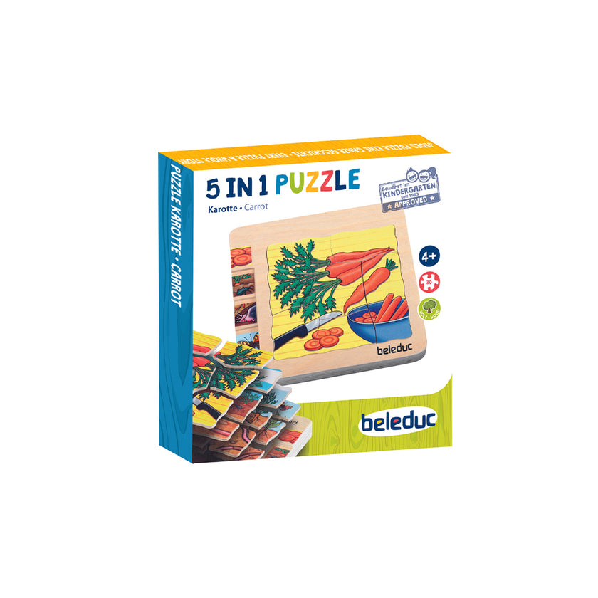 Beleduc 5-in-1 Layer Puzzle Carrot