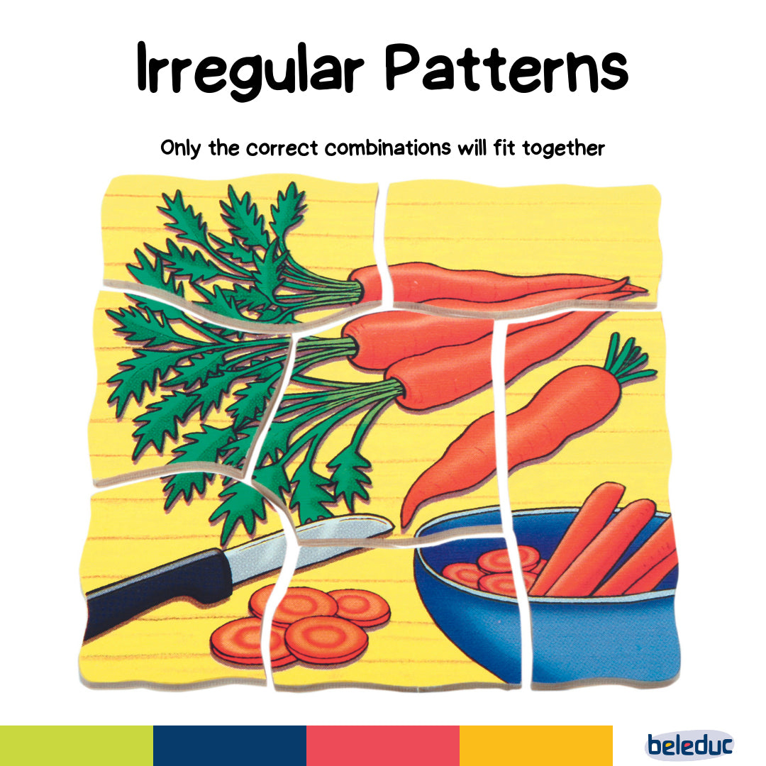 Montessori multi-layer carrot plant growth puzzle for screen-free play and biology.
