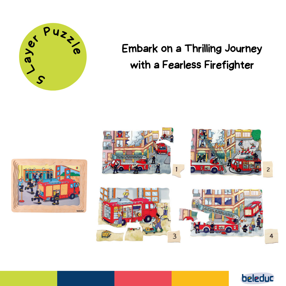 Beleduc 5-in-1 Layer Puzzle Fire Brigade - Toyspry