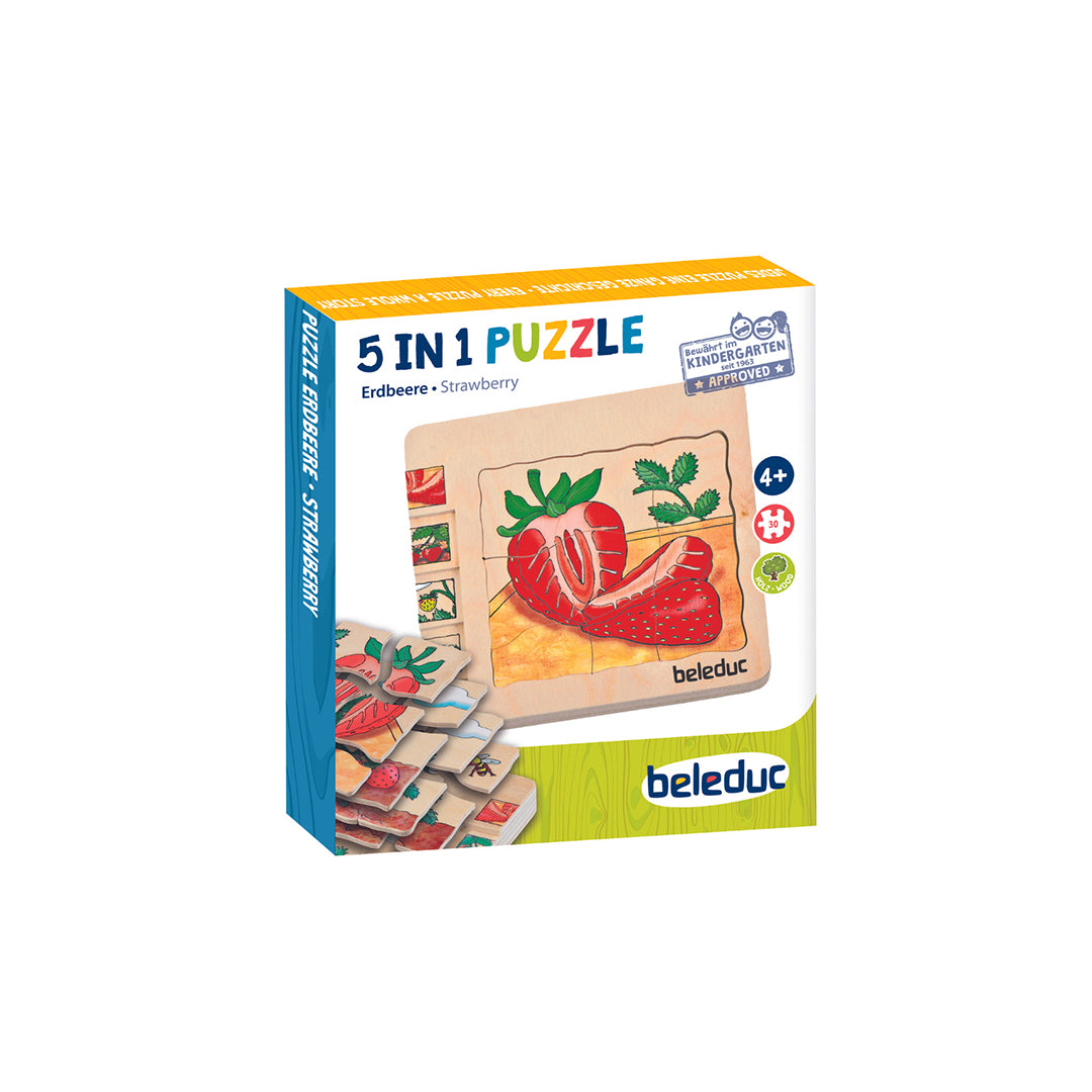 Beleduc 5-in-1 Layer Puzzle Strawberry