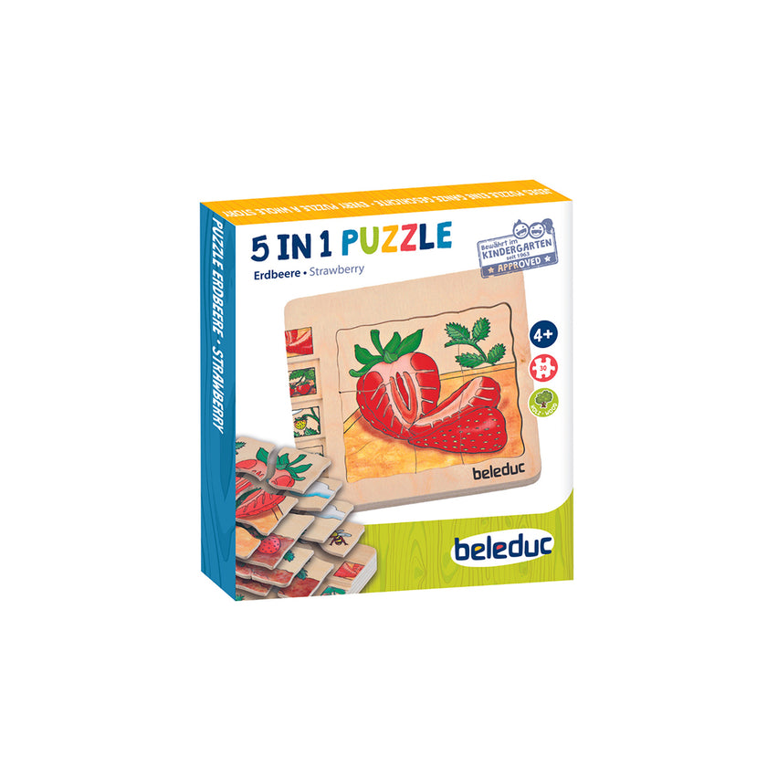 Beleduc 5-in-1 Layer Puzzle Strawberry