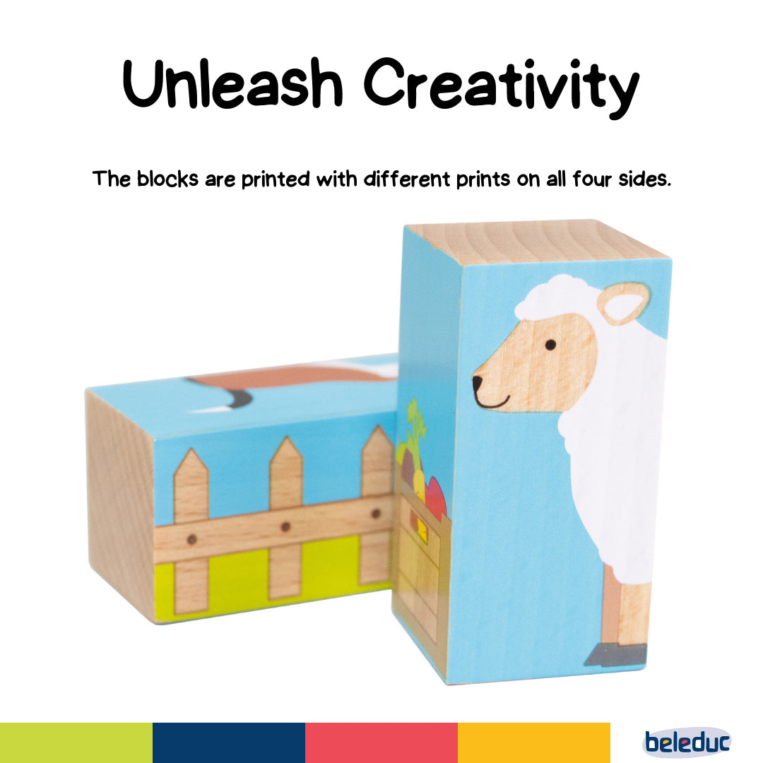 Preschool block building templates and wooden pieces for activity toys.
