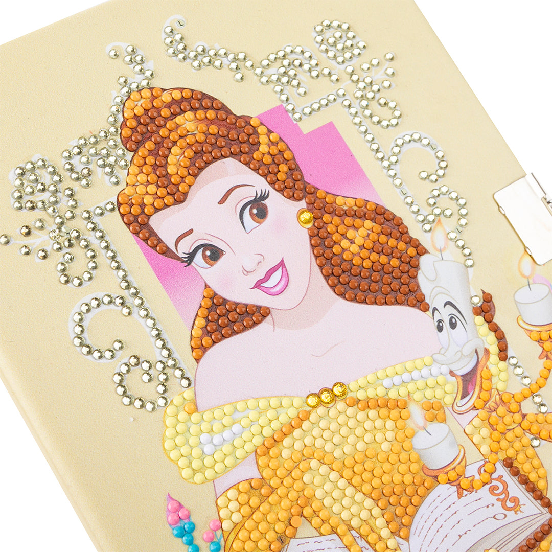 Belle Crystal Art Secret Diary - Disney Princess Diamond Painting Diary with Lock and Key
