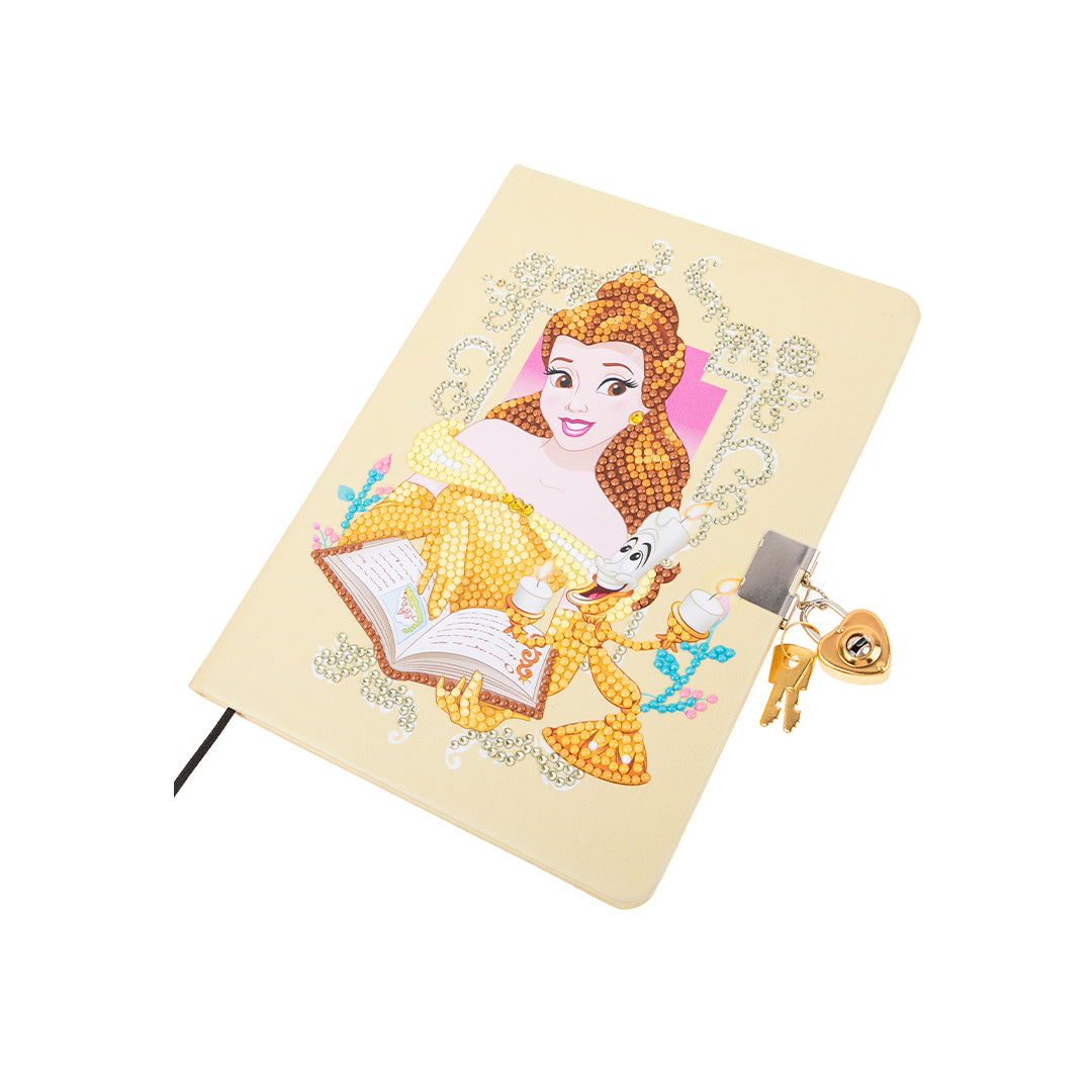 Belle Crystal Art Secret Diary - Disney Princess Diamond Painting Diary with Lock and Key