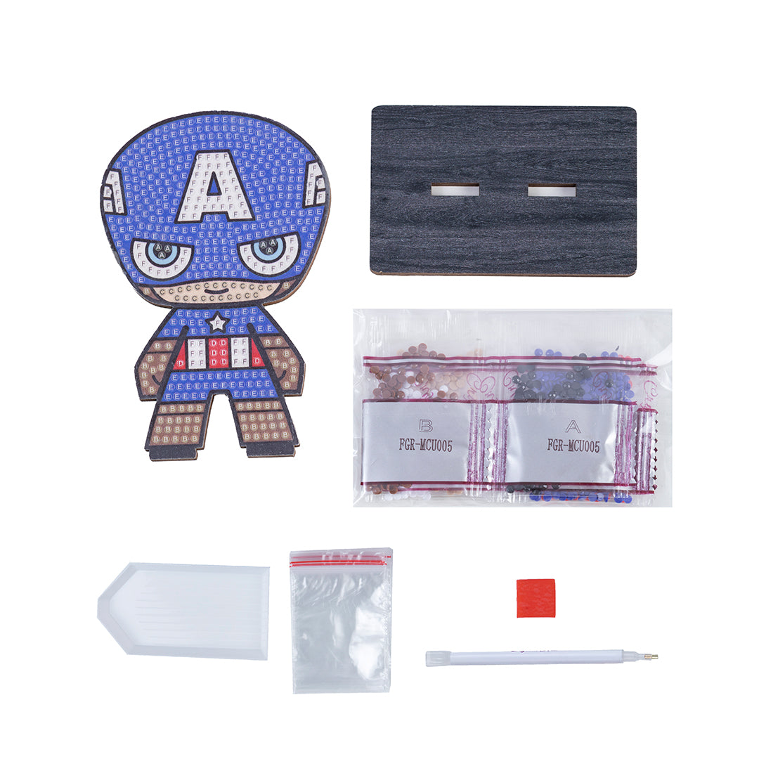 Captain America Crystal Art Buddy - Marvel Diamond Painting Craft Kit