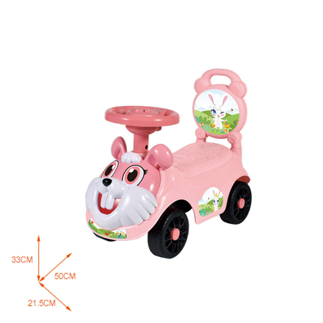 Cartoon Bunny Ride-On Car with Music