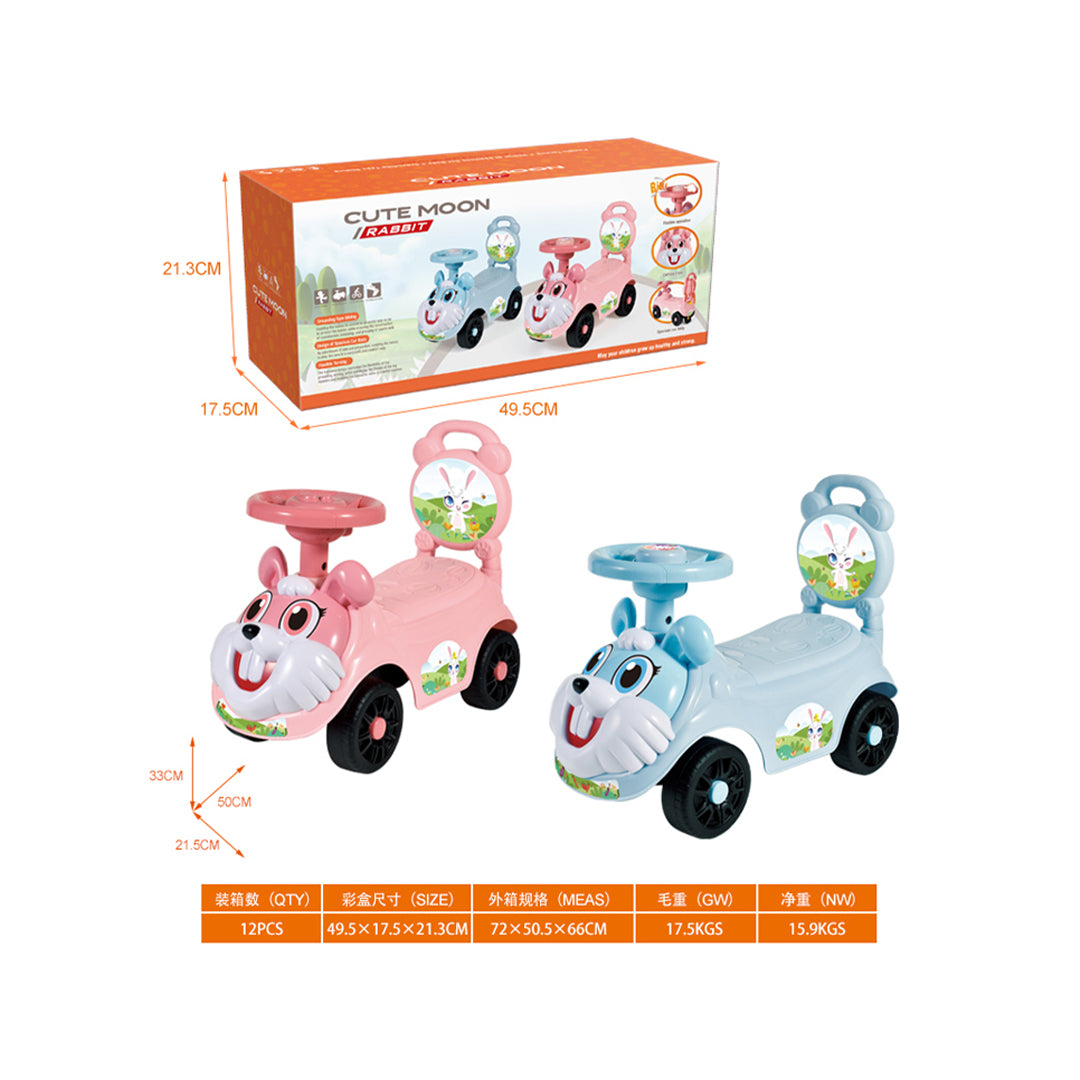 Cartoon Bunny Ride-On Car with Music