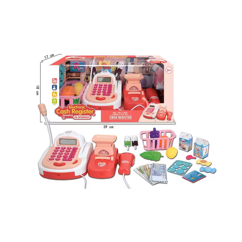 Kids Cash Register Toy with Scanner & Play Money