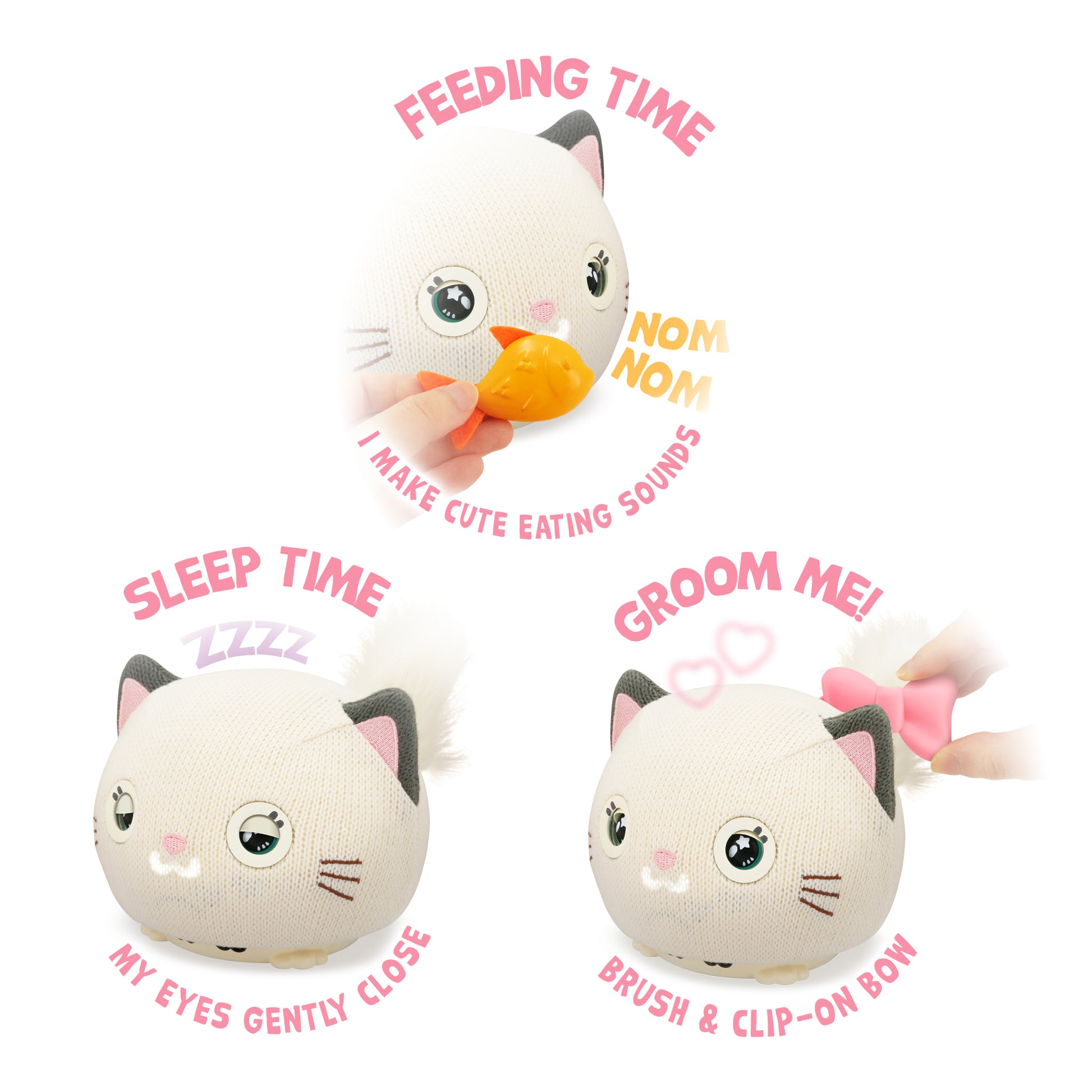 Teksta Purro Interactive Smart Kitty Cat Toy - Soft Plush Toy with 7 Play Modes