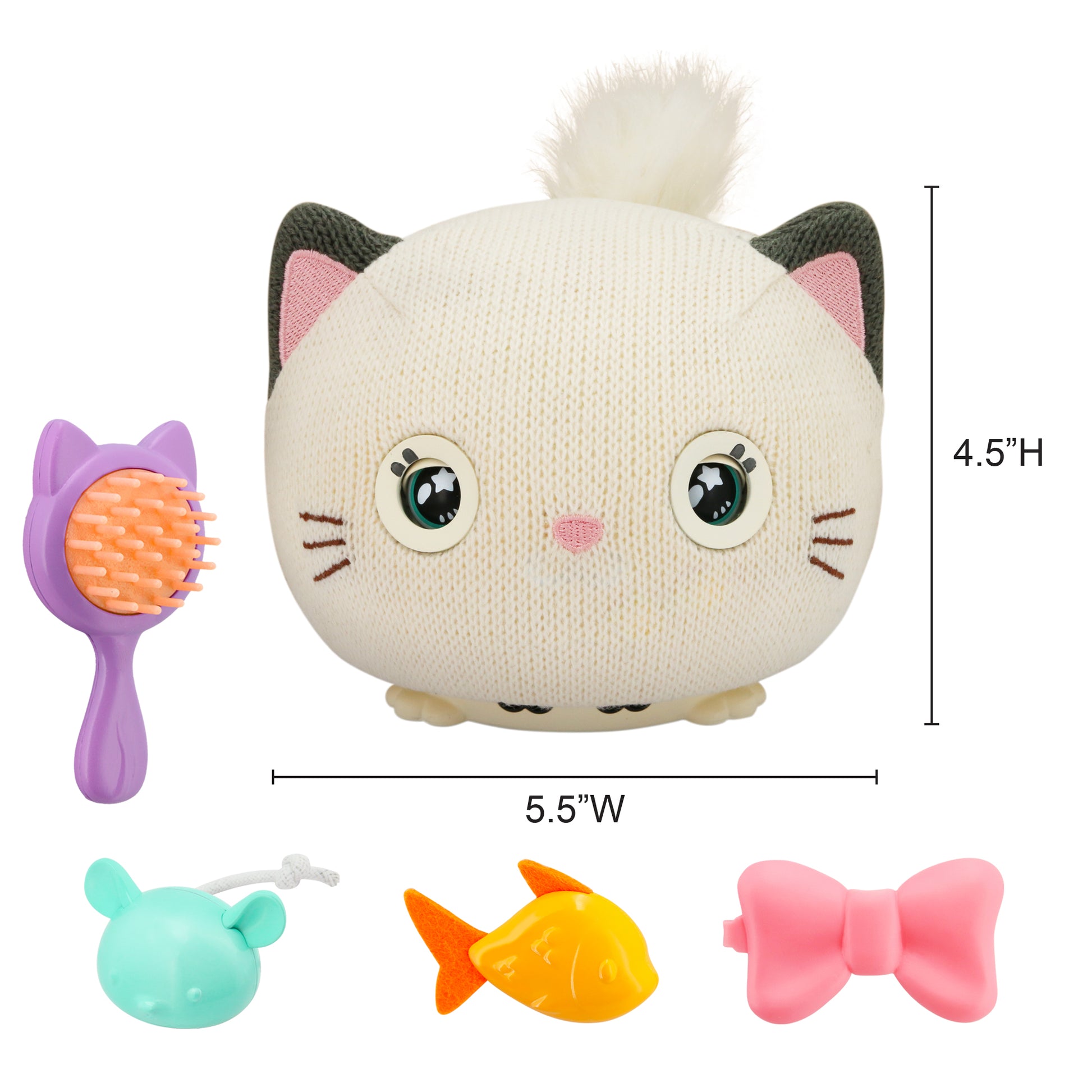 Teksta Purro Interactive Smart Kitty Cat Toy - Soft Plush Toy with 7 Play Modes
