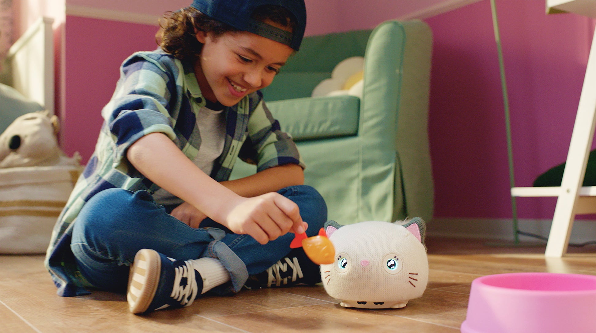 Teksta Purro Interactive Smart Kitty Cat Toy - Soft Plush Toy with 7 Play Modes