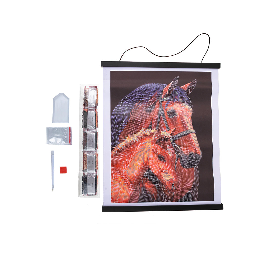 Craft Buddy Chestnut Mares Crystal Art Scroll Kit (35x45cm) - Toyspry
