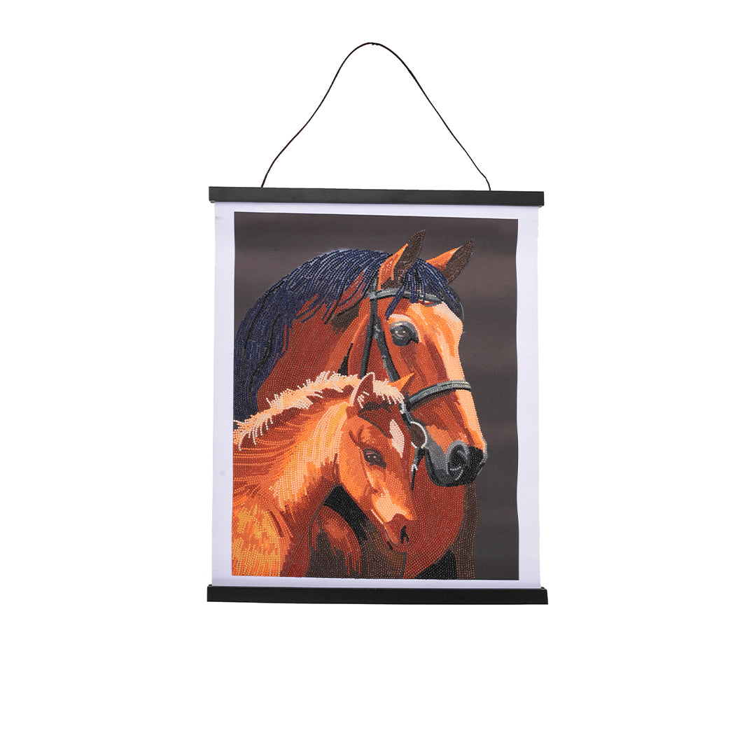 Chestnut Mares Crystal Art Scroll Kit - 35x45cm Diamond Painting Wall Art