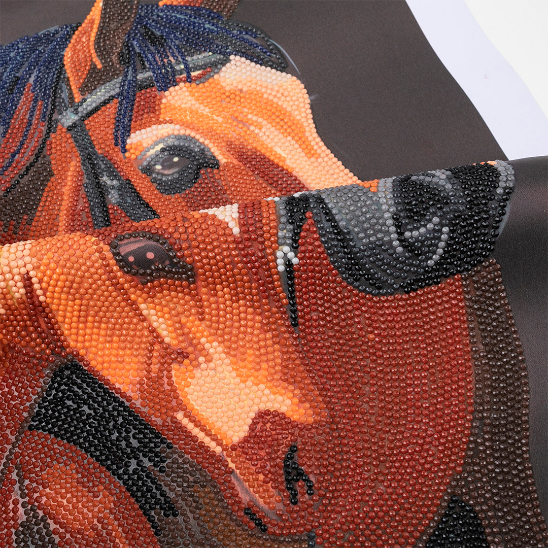 Chestnut Mares Crystal Art Scroll Kit - 35x45cm Diamond Painting Wall Art