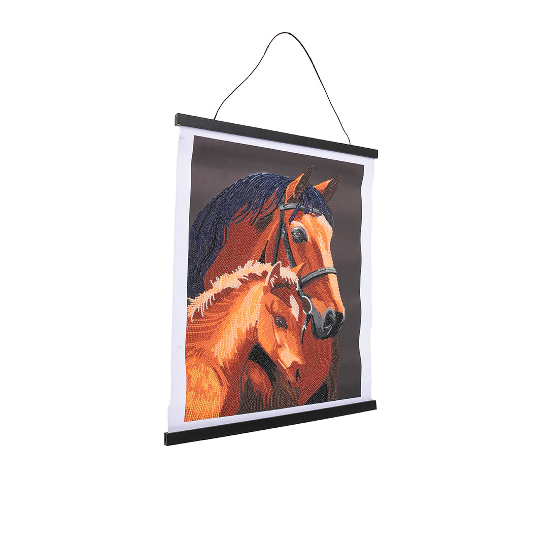 Chestnut Mares Crystal Art Scroll Kit - 35x45cm Diamond Painting Wall Art