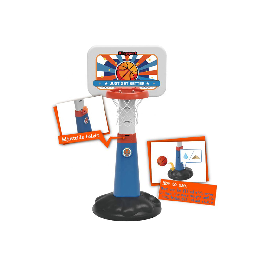 Adjustable Height Children's Indoor & Outdoor Basketball Hoop Set - Toyspry
