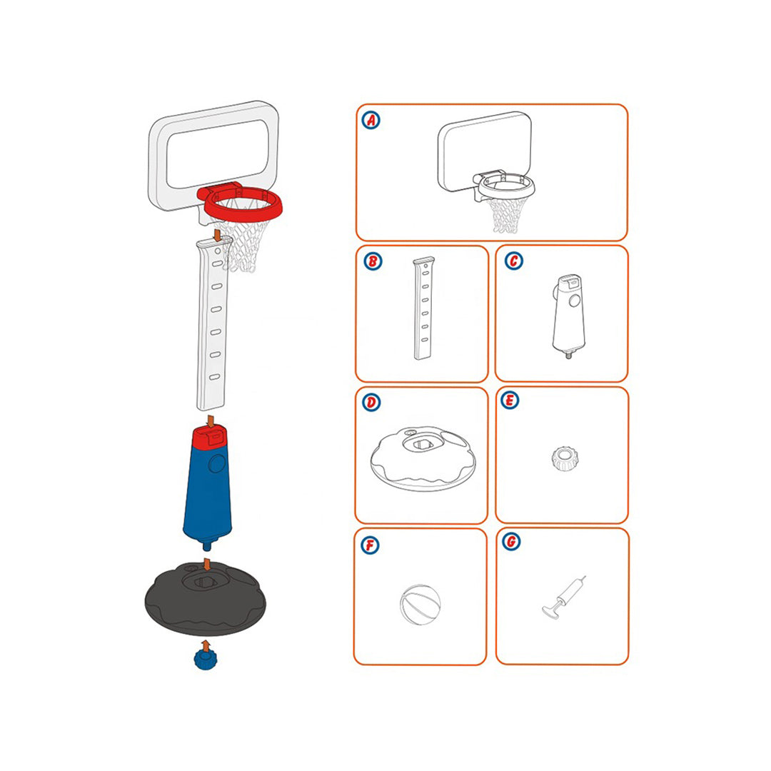 Adjustable Height Children's Indoor & Outdoor Basketball Hoop Set - Toyspry