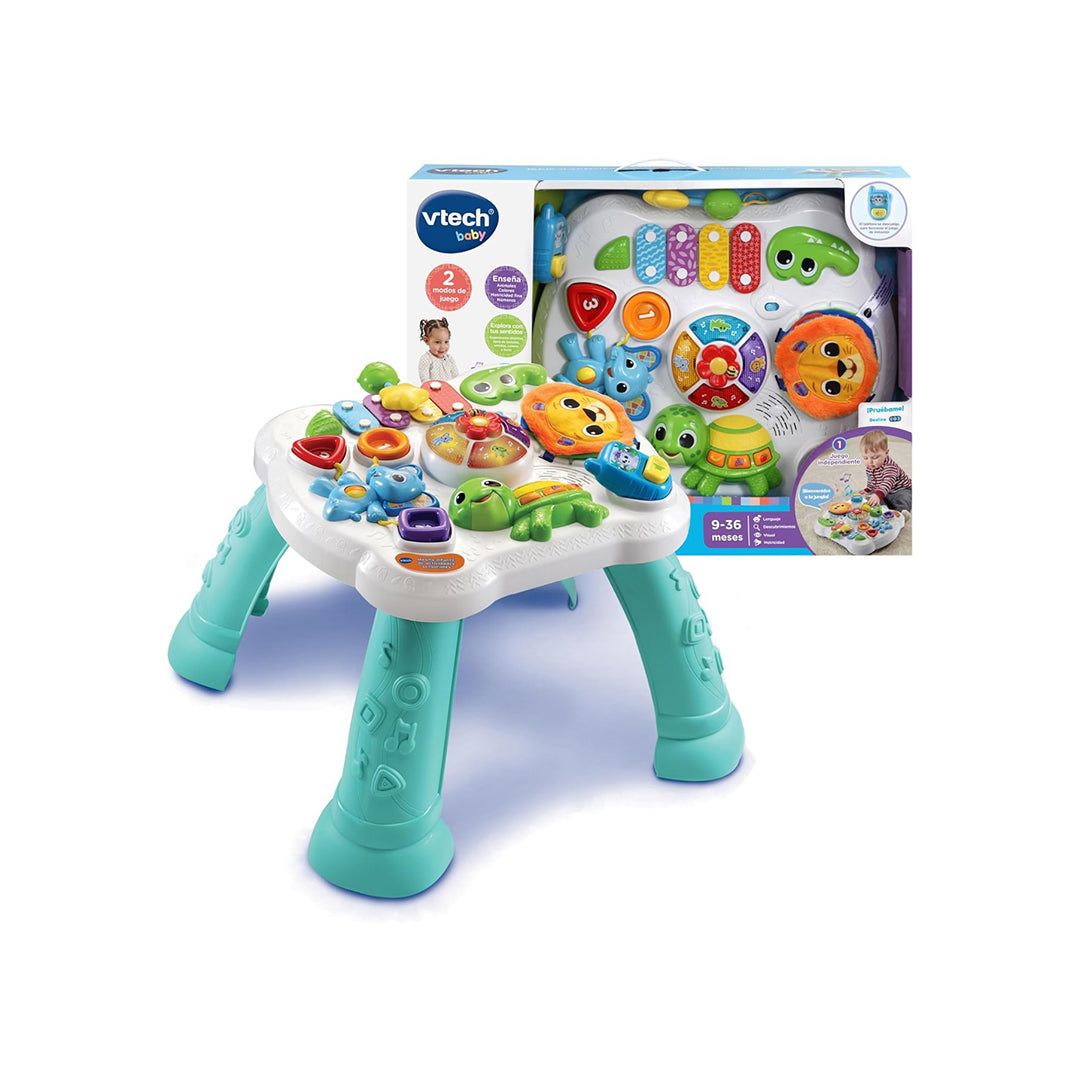 Children's Table with Sensory Activities | Interactive Baby Learning Table & Removable Panel | 6 Play Areas for Motor & Sensory Development