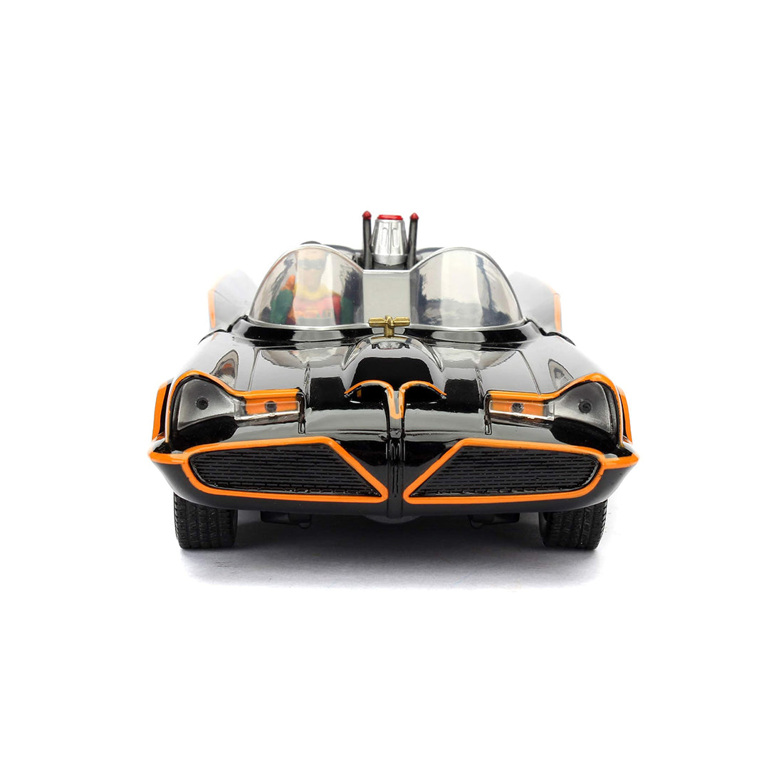 Close-up of the 1966 Classic Batmobile die-cast model.