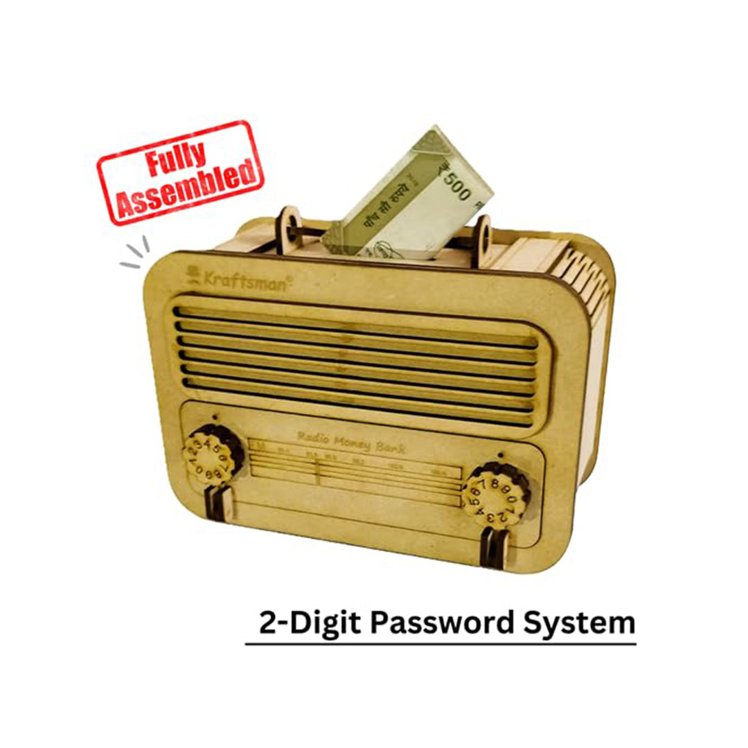 Classic Wooden Money Bank with Password Lock for Secure Savings